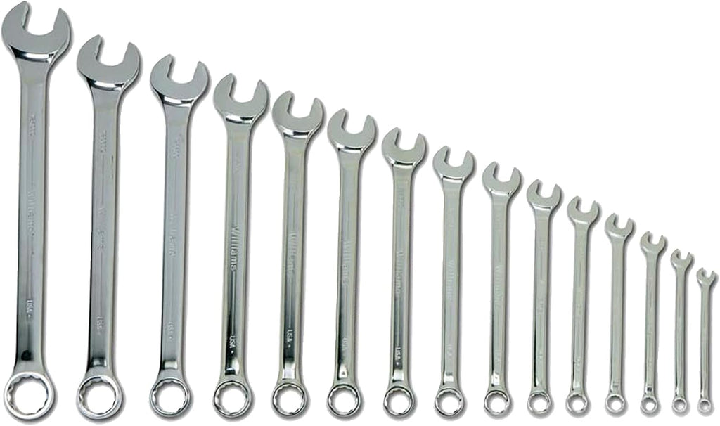 Williams SuperCombo 15-Piece Wrench Set, Industrial Grade, Alloy Steel, Chrome