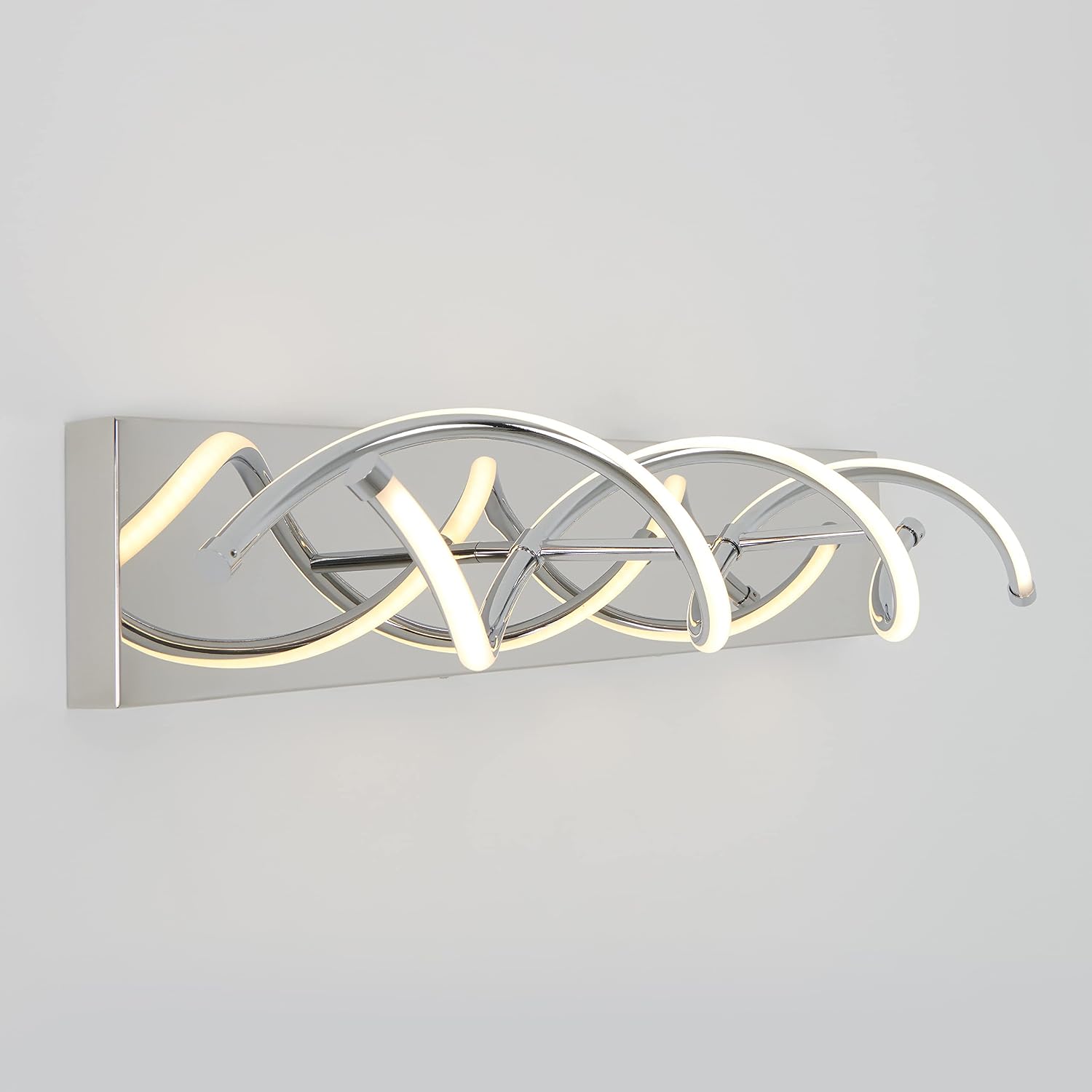 artika DNA Chrome Integrated LED Vanity Light – Modern Bathroom Lighting Fixture – 19W, 1100 Lumens – Dimmable, Energy Efficient LED Light – Easy Installation, Chrome Finish