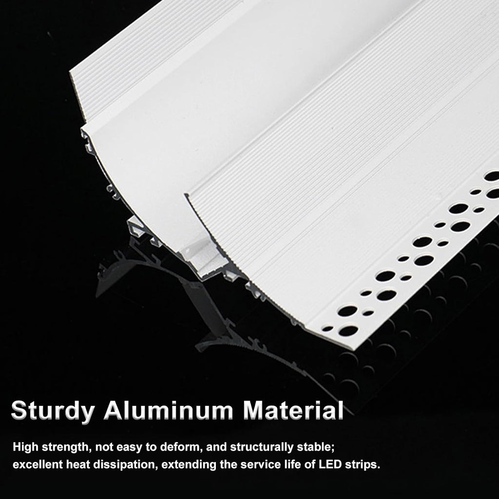 LED Indirect Lighting Crown Molding Ceiling Decor, Aluminum Linear LED Channel Putty-Ready Edge Design, White Cornice Moulding Coving Trim(8 m/26.2 ft)