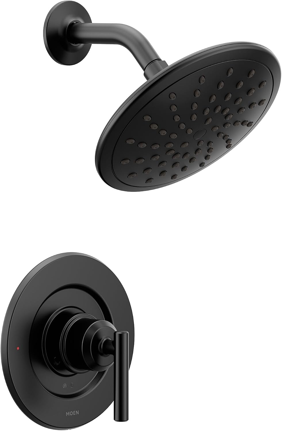 Moen Gibson Posi-Temp Pressure Balancing Modern Shower Trim with 8-Inch Eco-Performance Rainshower Head, Valve Required, Matte Black, T3002EPBL