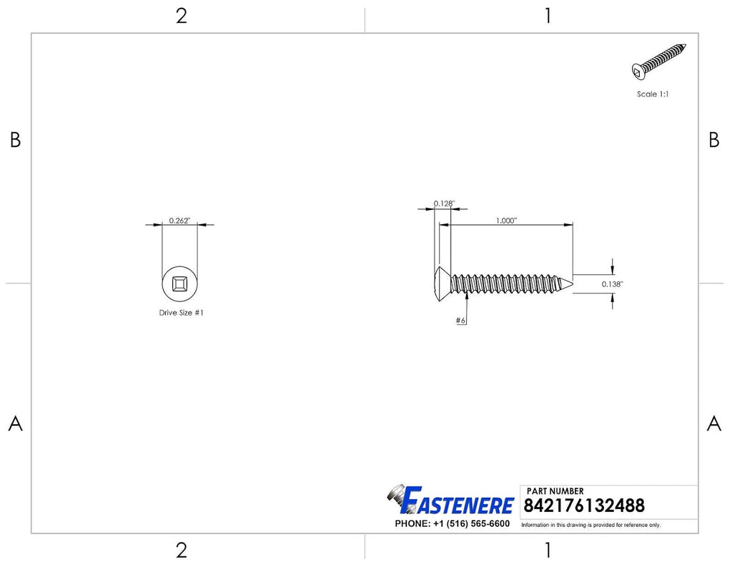 #6 x 1' - Oval Head Sheet Metal Screws Square Drive Stainless Steel 2500 Pcs self Tapping Screws Metal B2B