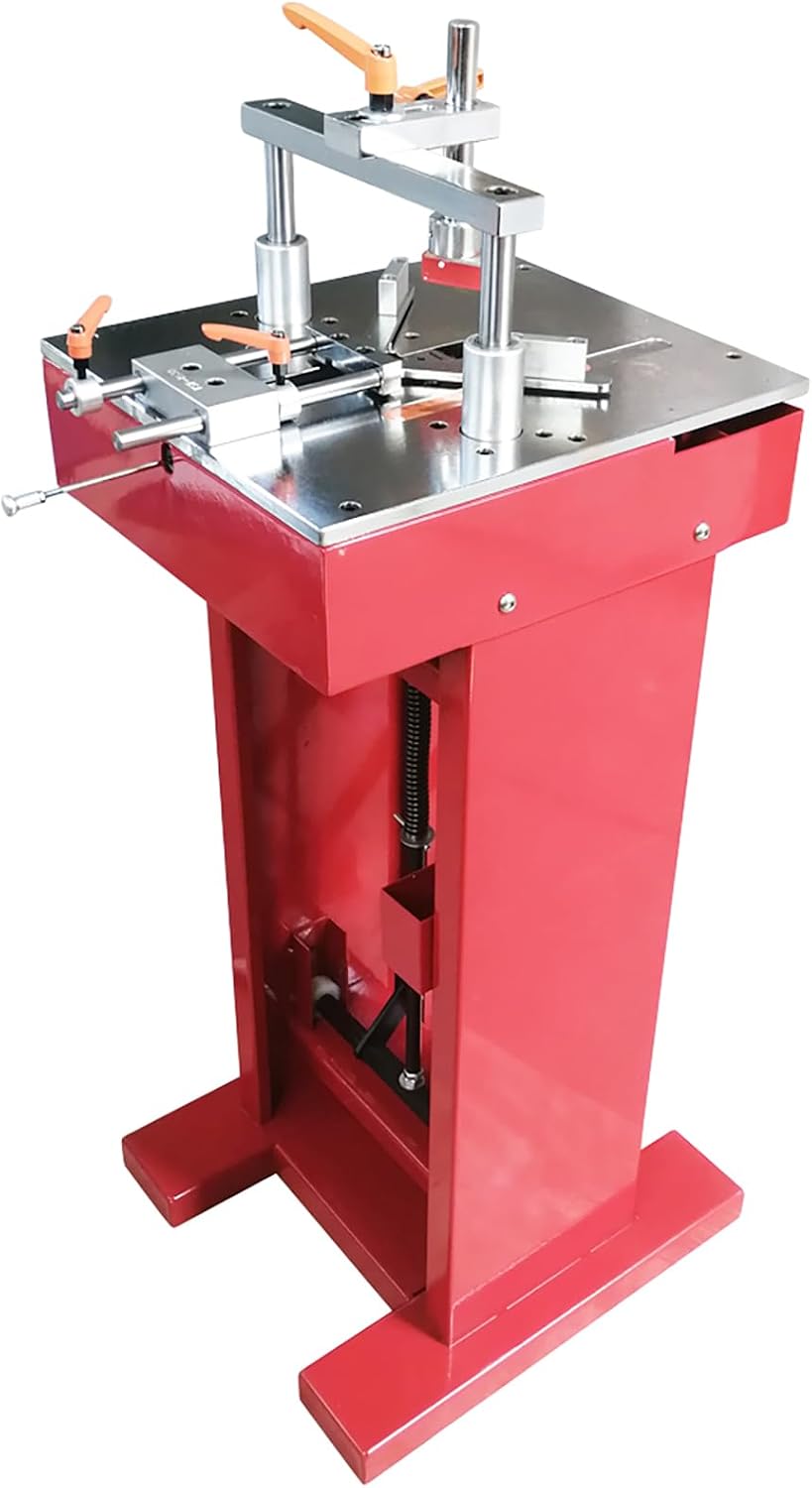Yokoma Manual Picture Frame Joiner with Foot Crank Vertical Framing Tool 7/10/12/15mm V-Nails Hardware Joining Frame Wood Corner with Four Nail Heads