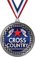 Crown Awards 2.75' Cross Country Award Medal, Silver Vega Cross Country Team Trophy Award Includes Free Neck Ribbon