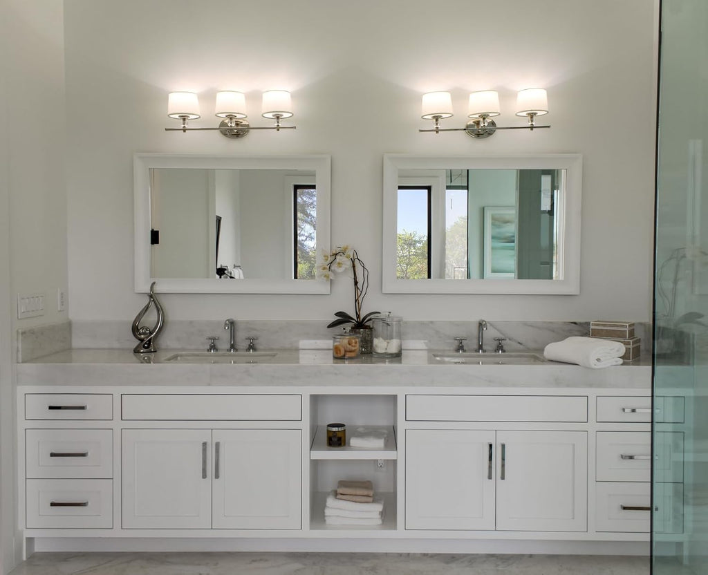 Maxim Lighting Rondo 2-Light Bath Vanity Light | Polished Nickel Finish | Transitional Indoor Light Fixture | Ideal for Bathrooms & Powder Rooms | Dimmable Damp Rated | 12762WTPN