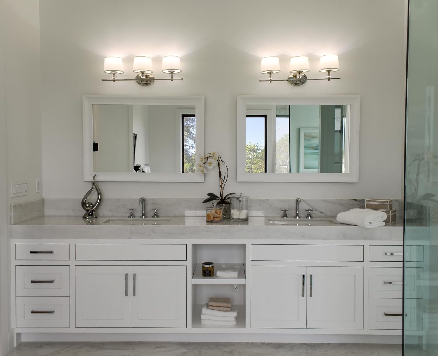 Maxim Lighting Rondo 2-Light Bath Vanity Light | Polished Nickel Finish | Transitional Indoor Light Fixture | Ideal for Bathrooms & Powder Rooms | Dimmable Damp Rated | 12762WTPN