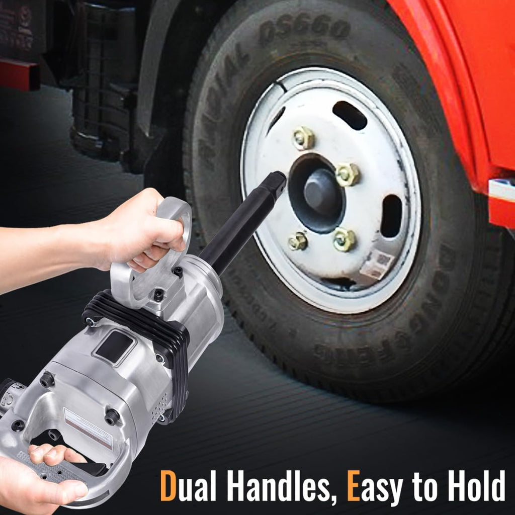 ERGOMASTER Air Impact Wrench Gun 1 Inch High Torque, Pneumatic Impact Wrench Set Heavy Duty with D Handle, Carrying Case, 4200 RPM, for Car, Equipment Repair
