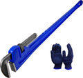 60 Inch Pipe Wrench, Cr-Mo Jaw Opening 9'/228mm Adjustable Heavy Duty Cast Iron Straight Handle Plumbing Wrench, Perfect Plumbers Tool for Oil Field, Plumbing, Construction and Mechanics