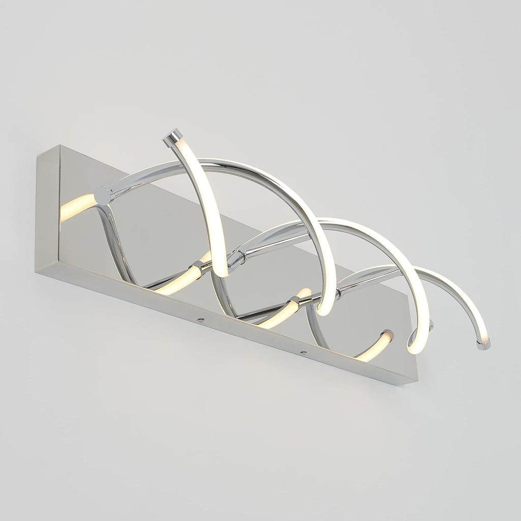 artika DNA Chrome Integrated LED Vanity Light – Modern Bathroom Lighting Fixture – 19W, 1100 Lumens – Dimmable, Energy Efficient LED Light – Easy Installation, Chrome Finish