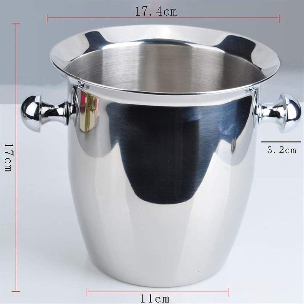 Bucket Stainless Steel Ice Buckets with Tongs, Wall ice bucket,Wine for Paties and Bar,Outdoor
