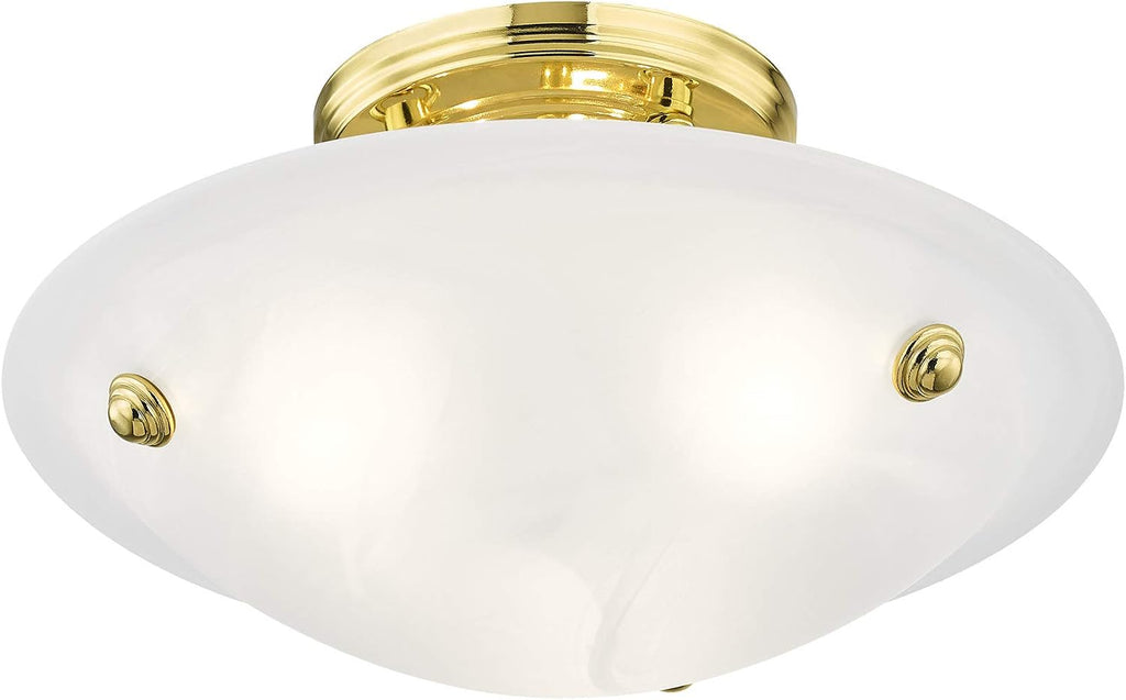 Livex Lighting 4272-02 Oasis 3-Light Ceiling Mount, Polished Brass