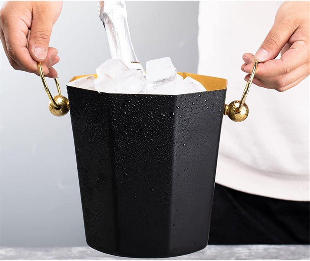 Ice Bucket Champagne Bucket Octagonal Ice Bucket Container Stainless Steel Champagne Wine Ice Bucket Keeps Ice Cold for Home Bar Chilling Beer and wine Ice Bucket Beverage Tub (Color : Brass)