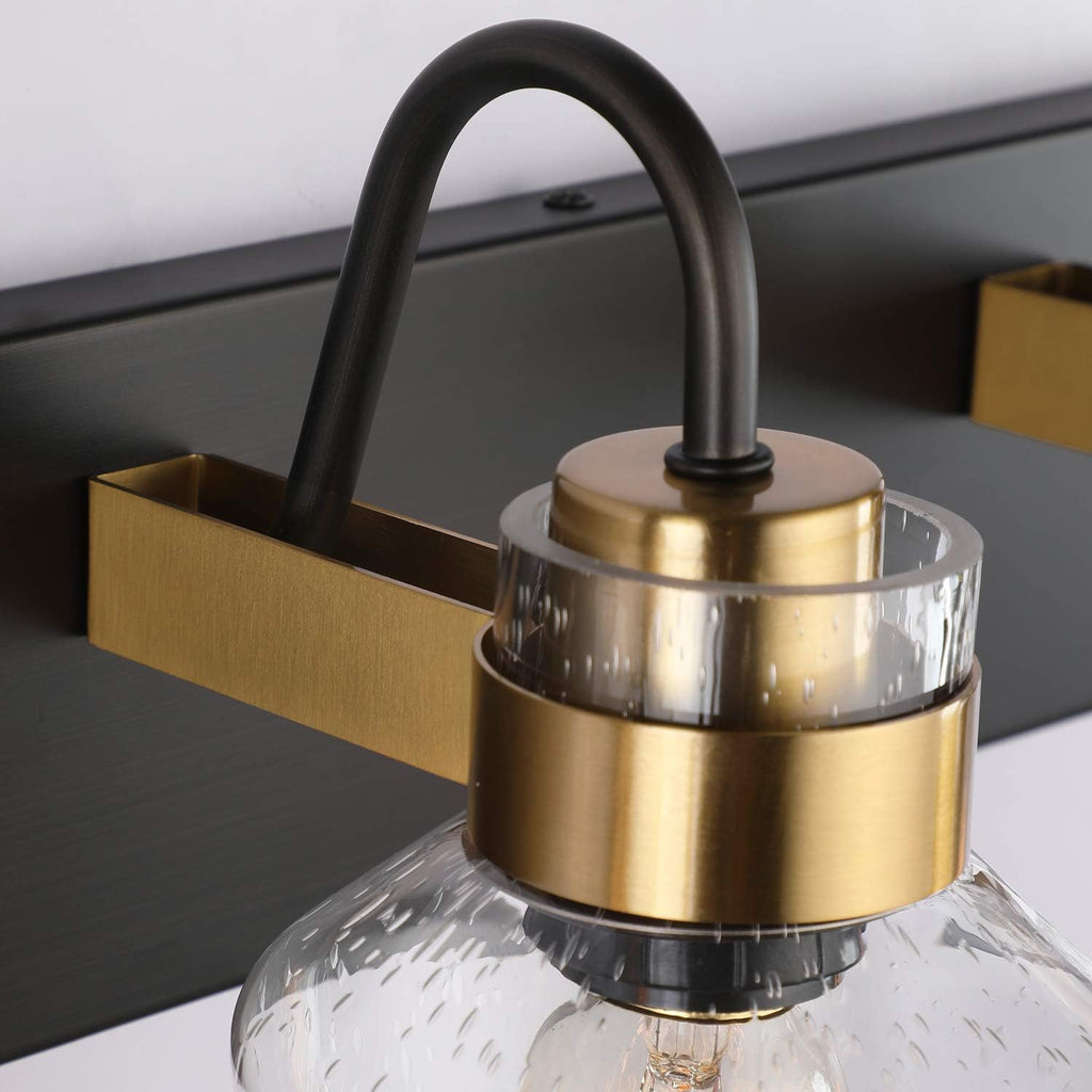 PRESDE Vintage Bathroom Vanity Fixtures Over Mirror Bronze Brushed Black 4-Light vantiy Lighting for Bathroom