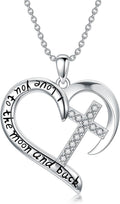 Real Sterling Silver Religious Necklace for Women, s925 Silver Cross Necklace Christian Religion Jewelry for Confirmation Baptism Ladies Mom, 18+2'