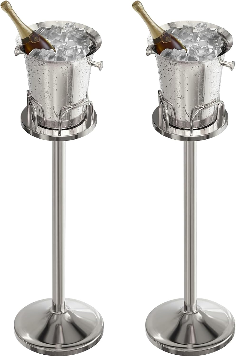 Ice Bucket with Stand Standing Champagne bucket for Party Stainless Steel Wine Bucket Wine Cooler with Stand 5L Wine Chiller for Bar Ktv Weding
