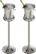 Ice Bucket with Stand Standing Champagne bucket for Party Stainless Steel Wine Bucket Wine Cooler with Stand 5L Wine Chiller for Bar Ktv Weding