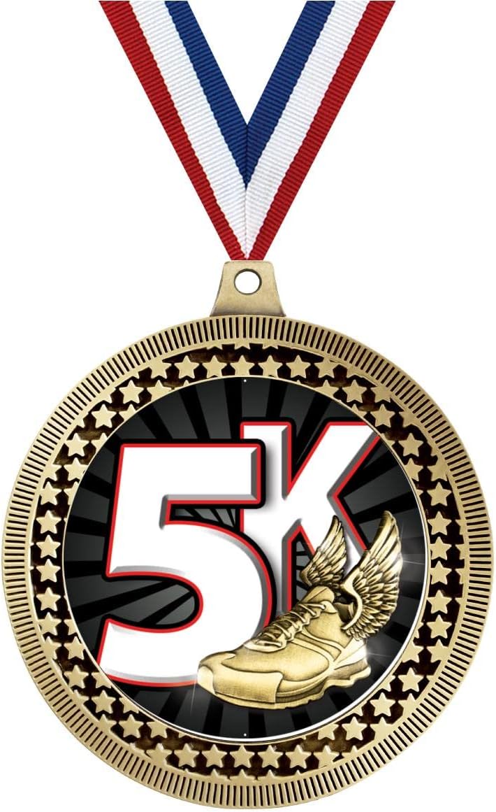 Crown Awards 2.75' 5K Award Medal, Gold Vega 5K Team Trophy Award Includes Free Neck Ribbon