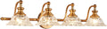 XIEDUN Bathroom Light Fixtures 4 Lights Vanity Lighting Fixtures Matte Brass Vintage Vanity Light Fixture Vanity Lights for Bathroom