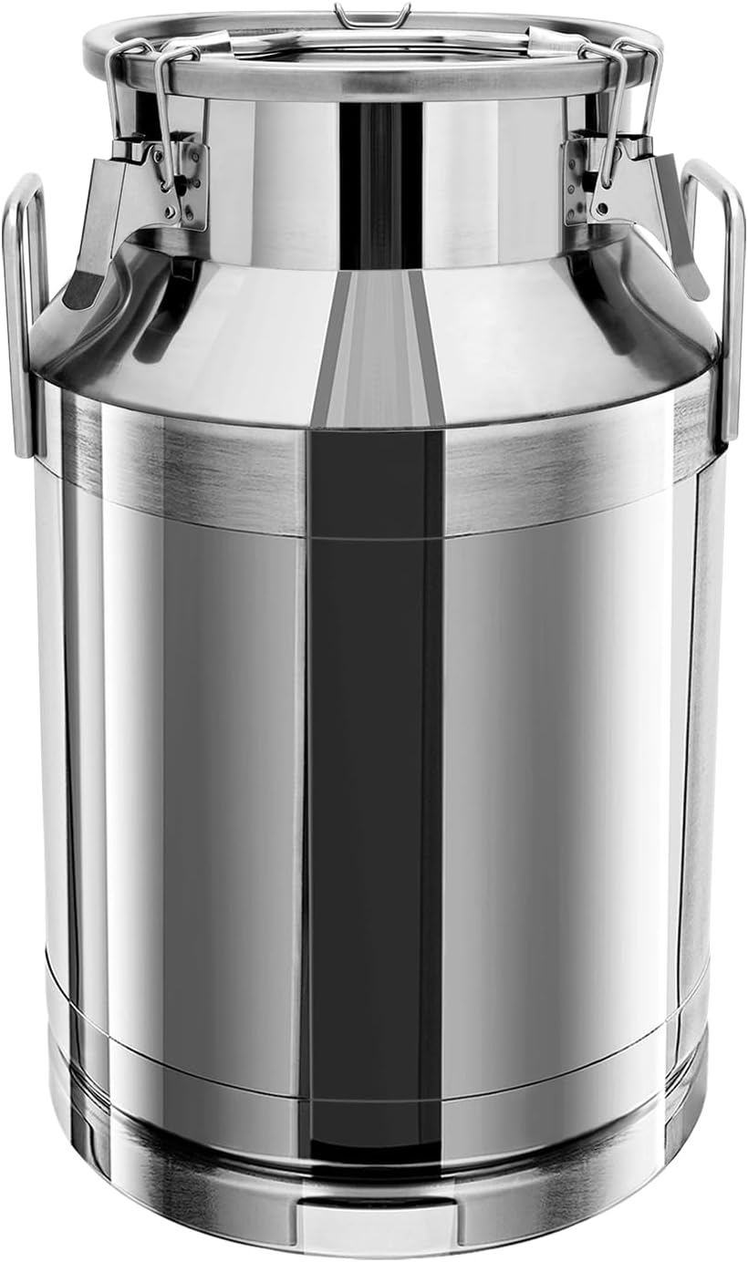 10.5 Gallon Stainless Steel Milk Can 40L Milk Jug | Food-grade Stainless Steel Container, Milk Bucket, Water Jug, Silicone Sealed Lid, Heavy Duty
