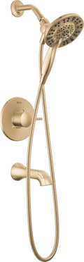 Delta Albion Bathtub Shower Faucet Set in Gold 1.75 GPM, T144855-CZ-I