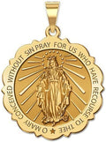 PicturesOnGold.com Miraculous Medal Scalloped Round 10K And14K Yellow or White Gold, or Sterling Silver
