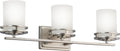 Kichler Hendrik 24' Vanity Light in Brushed Nickel, 3-Light Modern Bathroom Vanity with Satin Etched Cased Opal Glass, (24' W x 8' H), 5078NI