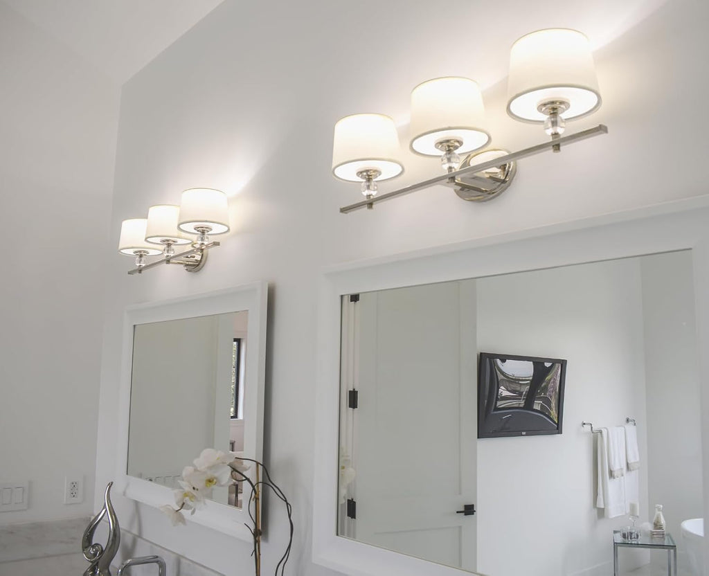 Maxim Lighting Rondo 2-Light Bath Vanity Light | Polished Nickel Finish | Transitional Indoor Light Fixture | Ideal for Bathrooms & Powder Rooms | Dimmable Damp Rated | 12762WTPN