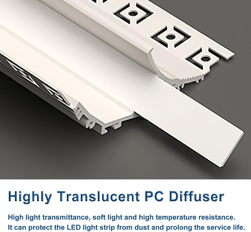 LED Indirect Lighting Crown Molding Ceiling Decor, Aluminum Linear LED Channel Putty-Ready Edge Design, White Cornice Moulding Coving Trim(4.5 m/14. 7 ft)