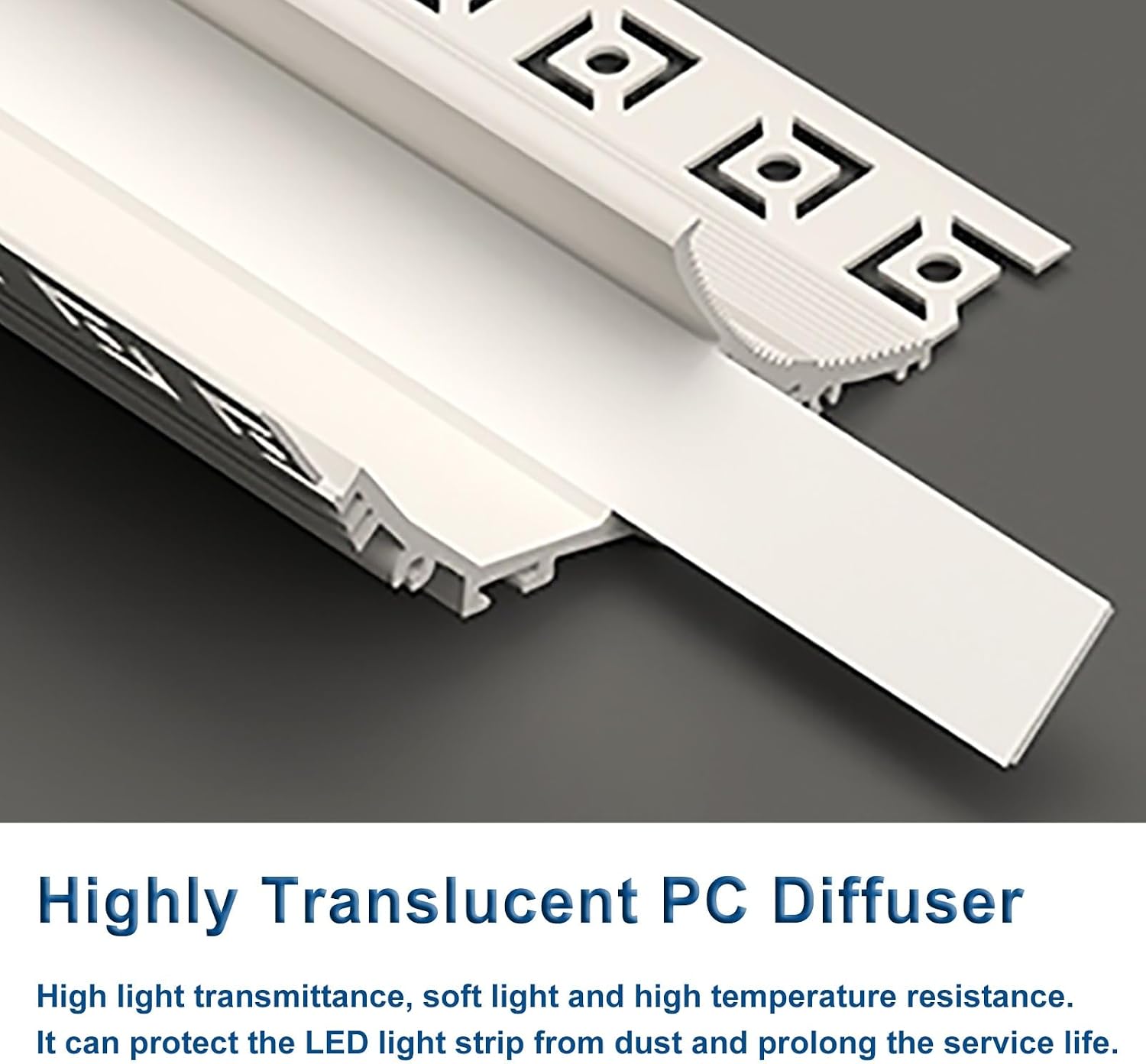 LED Indirect Lighting Crown Molding Ceiling Decor, Aluminum Linear LED Channel Putty-Ready Edge Design, White Cornice Moulding Coving Trim(4.5 m/14. 7 ft)