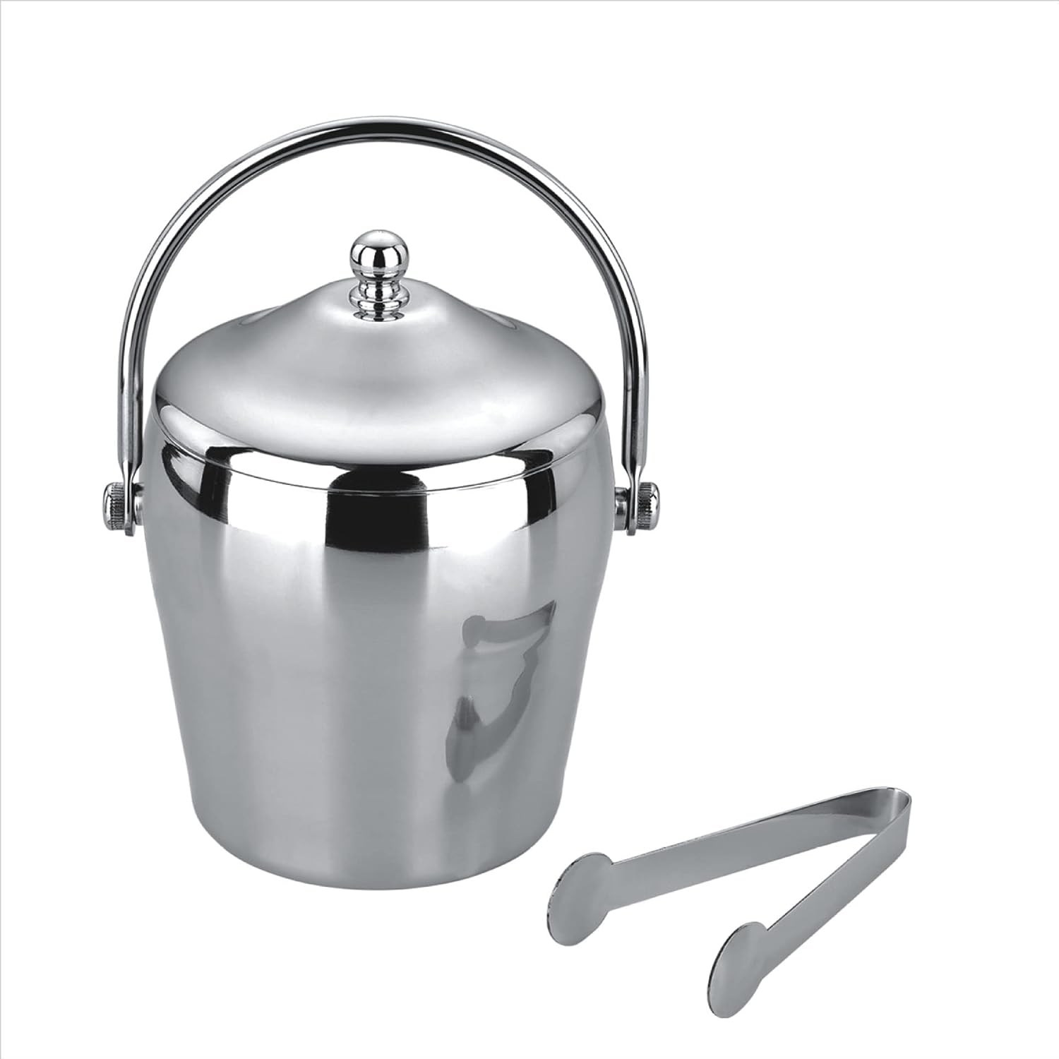 Ice Buckets for Parties Stainless Steel Ice Bucket with Lid Double-Layer Champagne Bucket Insulated Beer Bucket Cooler Bucket Champagne Bucket Bar Accessories(B,1.2L)