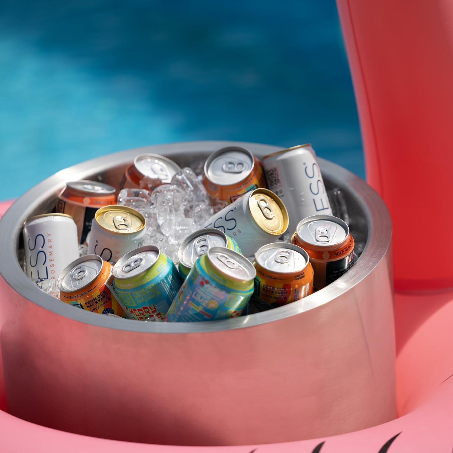 Service Ideas Double Wall Party Tub, 7 Gallon, Stainless Steel, Brushed | PT7BS Large Capacity Beverage and Wine Chiller Ice Bucket