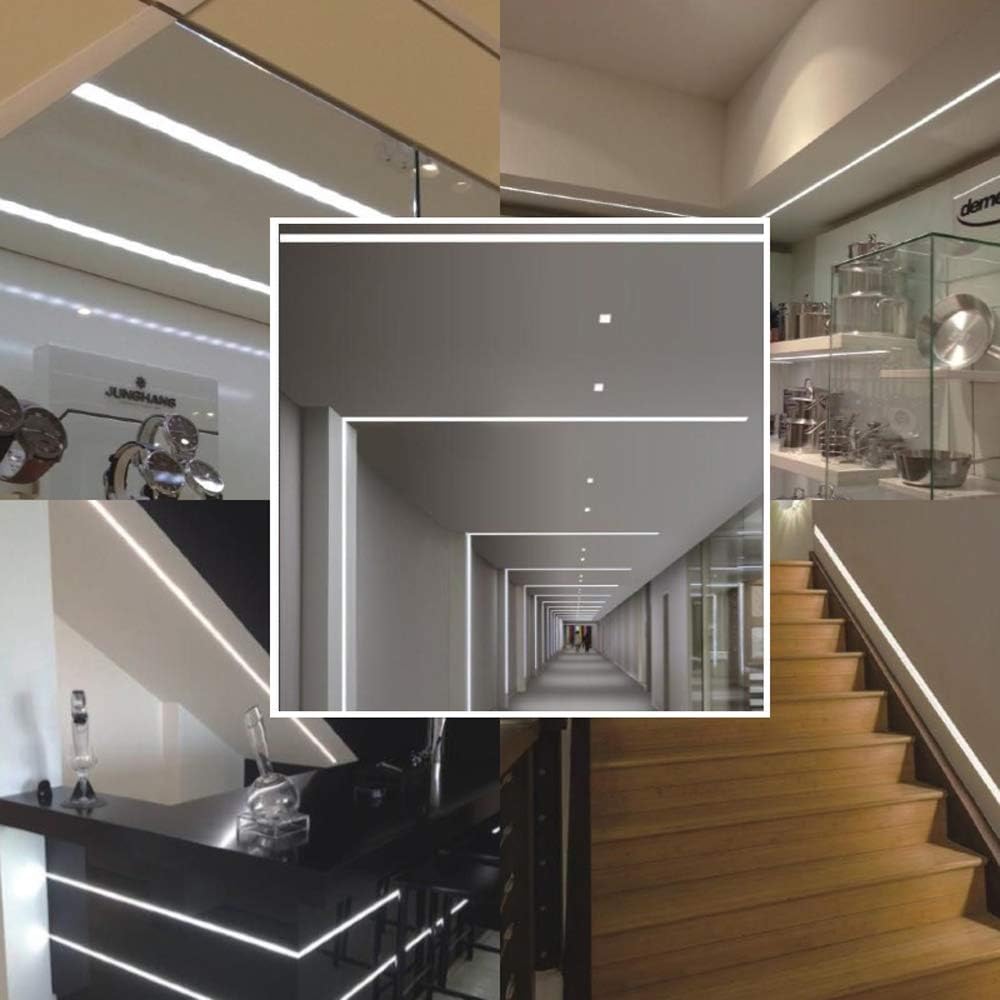 10Pack 6.6FT/2 Meter Plaster in LED Channel,Drywall LED Strip Light Channel,Trimless Recessed Mud in LED Channel for 20mm Width LED Strip
