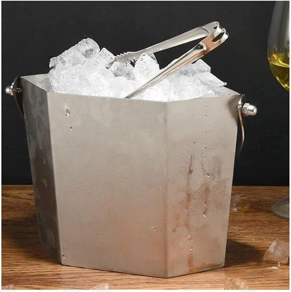 Ice Buckets for Parties Stainless Steel Portable Champagne Bucket Creative Red Wine Ice Bucket Cooler Barrel Champagne Bucket Bar Accessories(A)