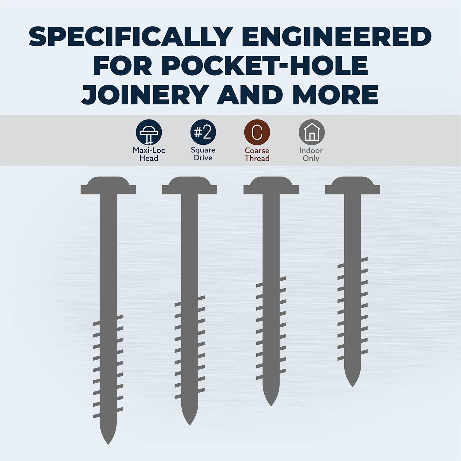 Kreg Stainless Steel Pocket Hole Screws - SML-C250S5-250 - 2-1/2-Inch - Coarse Thread - Maxi-Loc Head - Outdoor - 250 Count