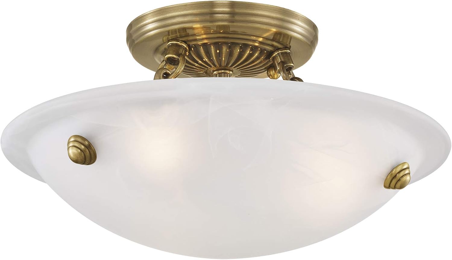 Livex Lighting 4272-02 Oasis 3-Light Ceiling Mount, Polished Brass