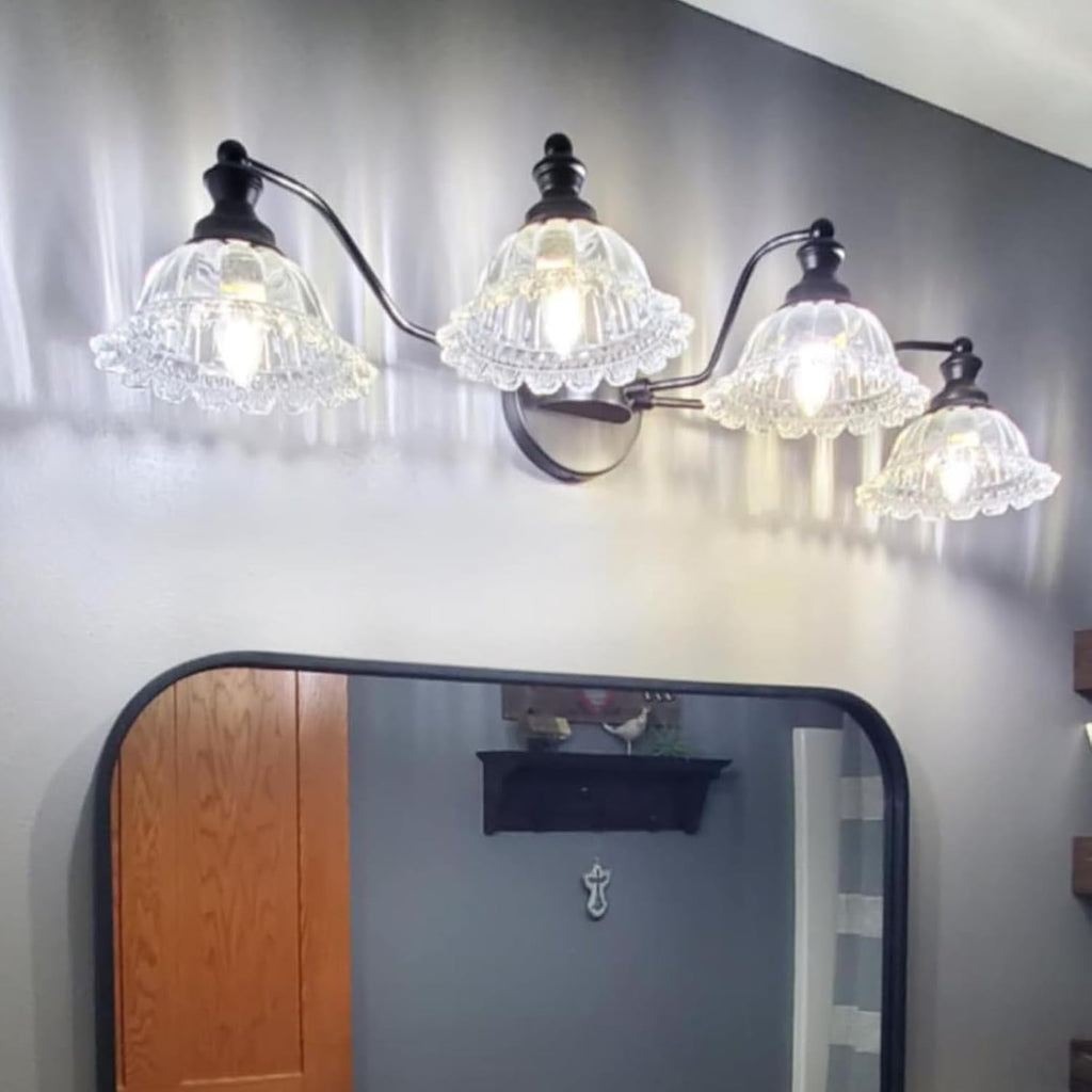 XIEDUN 4 Light Bathroom Vanity Lighting Fixtures Black Vanity Light Fixture Vanity Lights for Bathroom