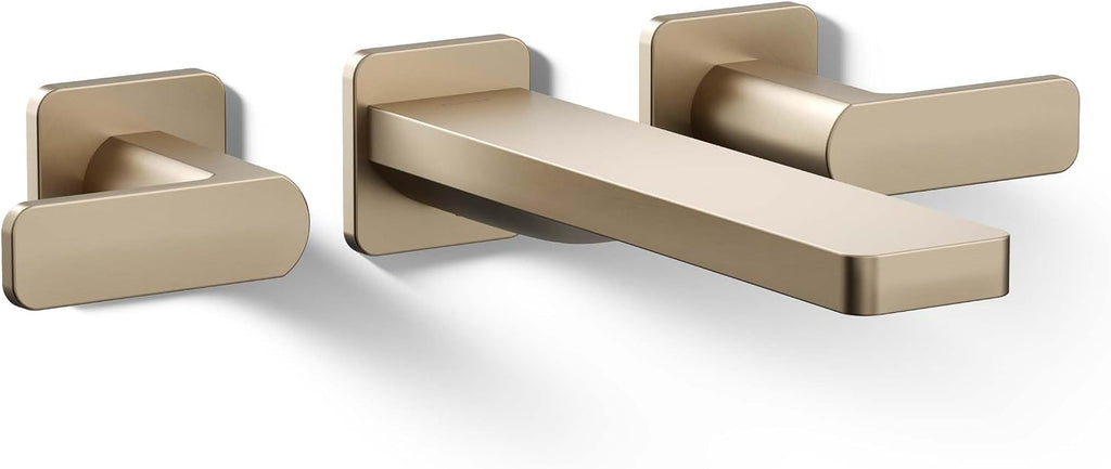 Kohler T23491-4-BV Parallel Two-handle Wall Mount Bath Faucet Trim with Lever handles, Vibrant Brushed Bronze
