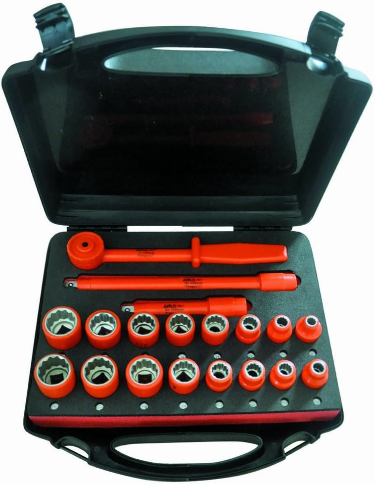 CH Hanson USC03095 Insulated 1/2-Inch Square Drive Socket Set, 19-Piece