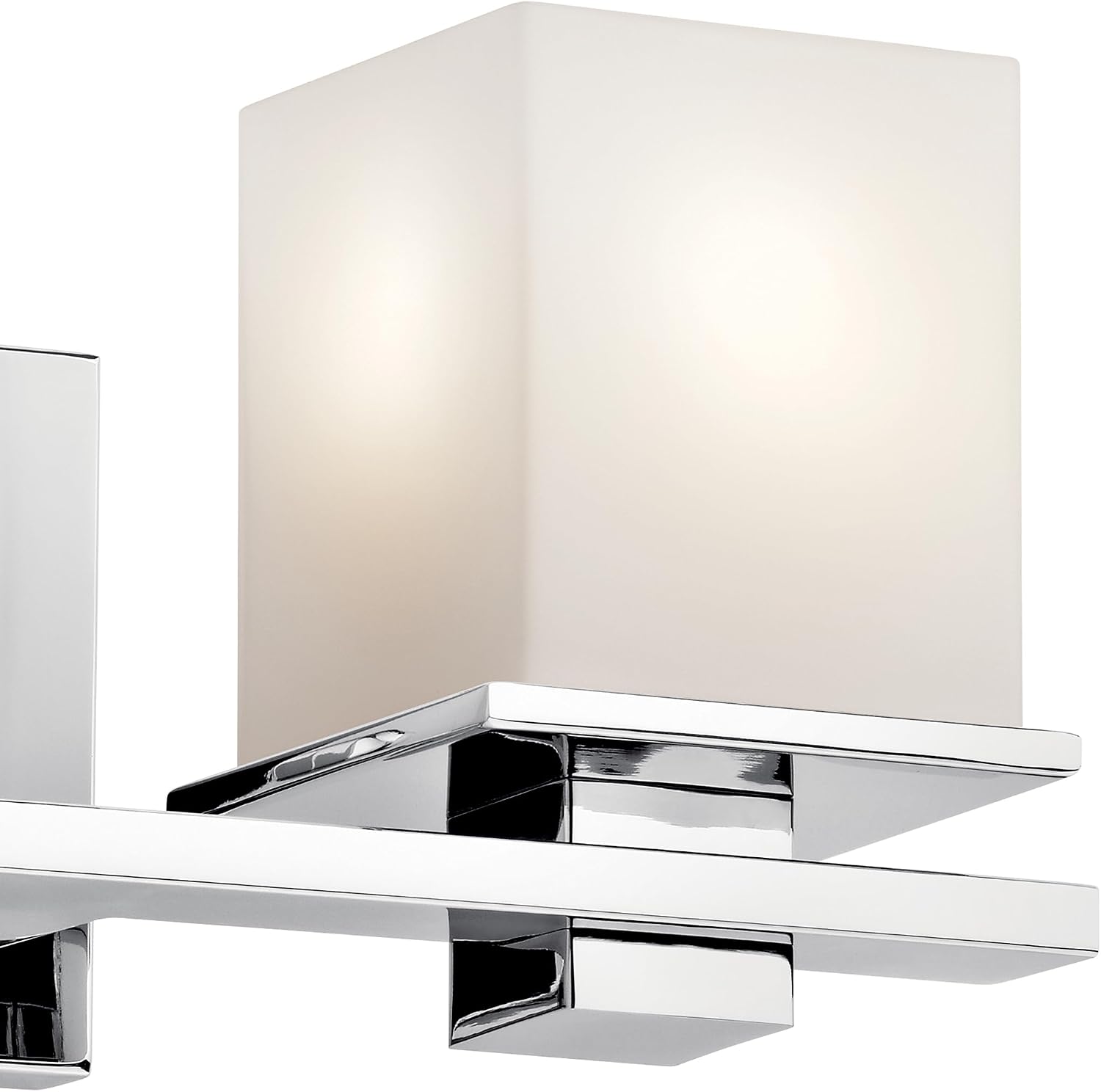 Kichler Tully 15' Vanity Light in Chrome, 2-Light Modern Bathroom Light with Satin Etched Cased Opal Glass, (15' W x 6.5' H), 45150CH