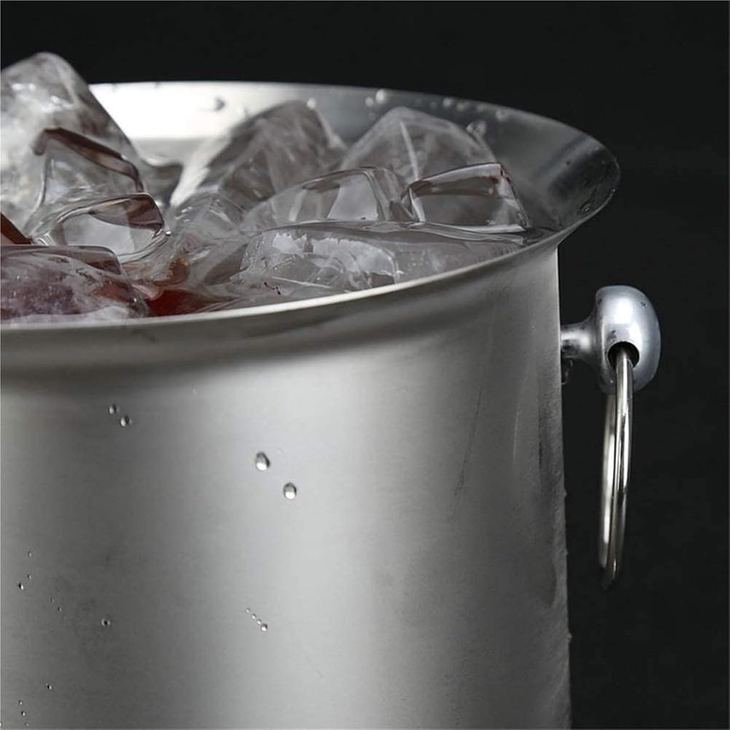Ice Buckets for Parties, Stainless Steel Wine/Champagne Cooler Bucket Camping Beverage Carry Handle