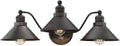 Kira Home Welton 25.5' 3-Light Modern Farmhouse Vanity Light with Funnel Shades, Industrial Dark Bronze Wall Sconce Bathroom Light, Brushed Dark Bronze Finish