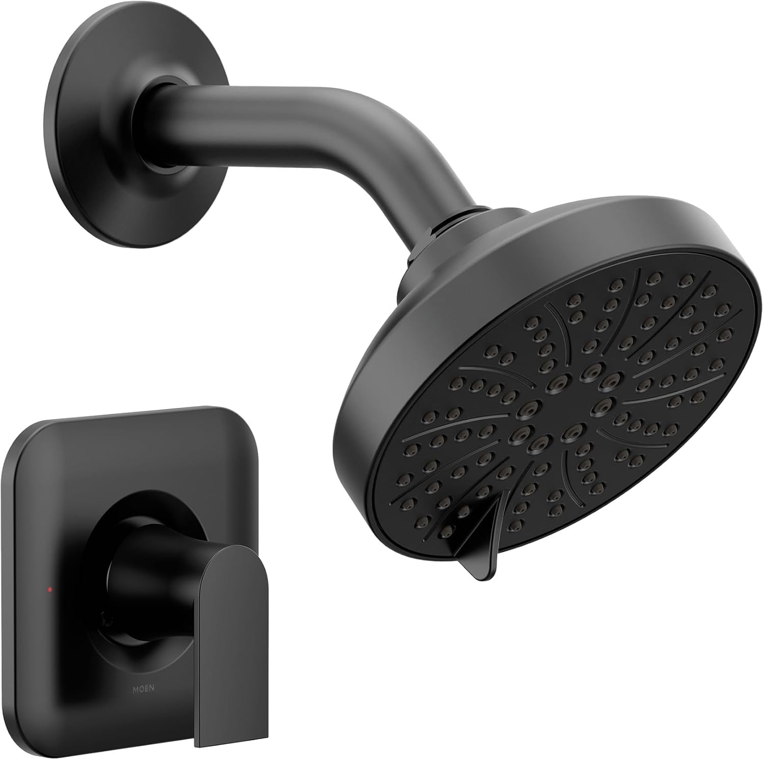 Moen Genta LX Pressure Balancing Eco-Performance Modern Shower Trim with Showerhead and Lever Handle, Posi-Temp Valve Required, Matte Black, T2472EPBL