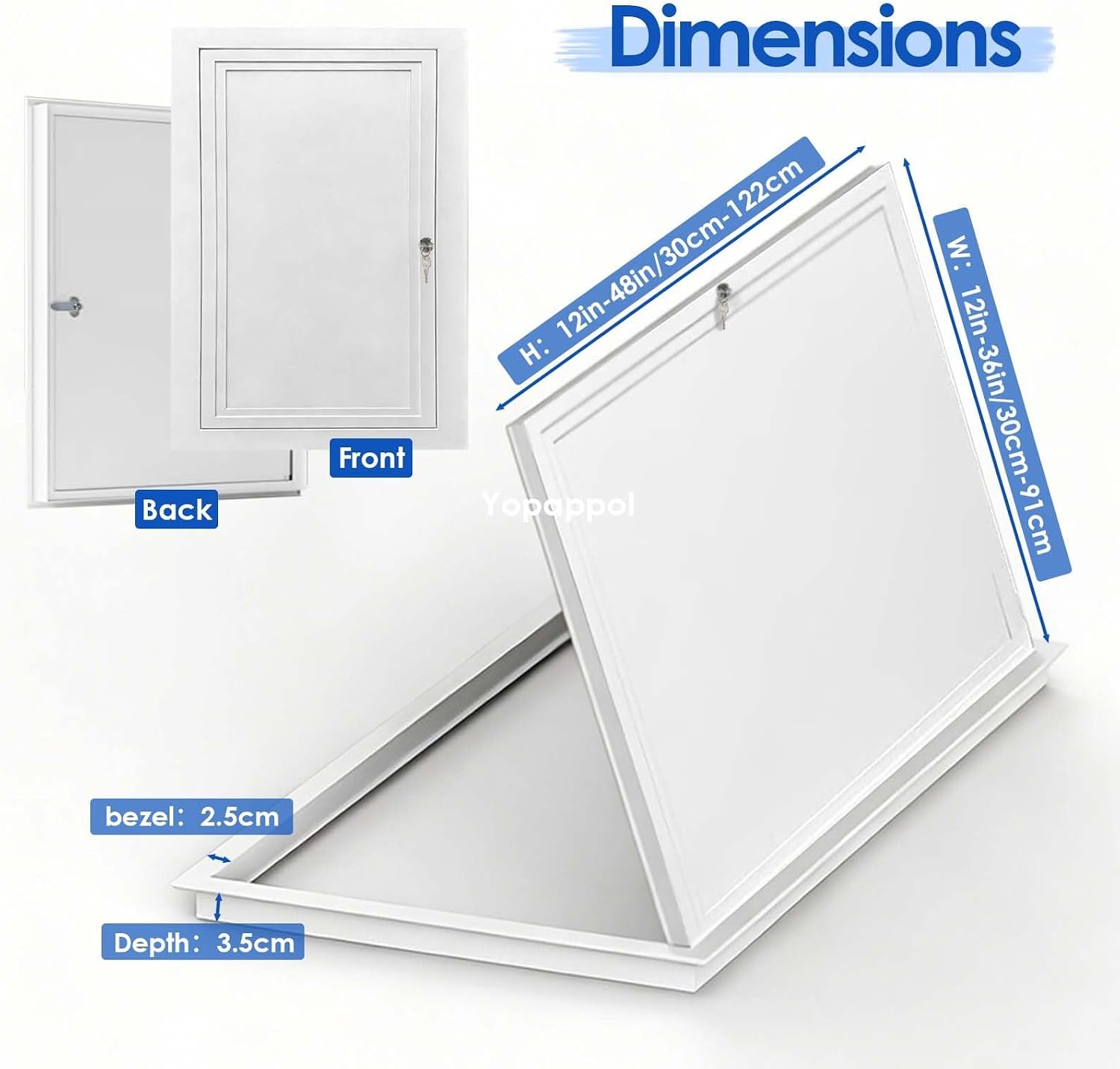 Access Panel with Latch - White Aluminum Door for Drywall, HVAC, Plumbing & Electrical Service - Heavy Duty Wall/Ceiling Cover Plate(28x32in/71x81cm)