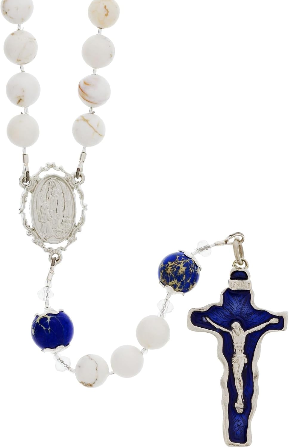 THE CATHOLIC COMPANY Stone Bead Rosary – Catholic Prayer Beads, Traditional Devotional Design, Durable and Lightweight, Gift for Men and Women