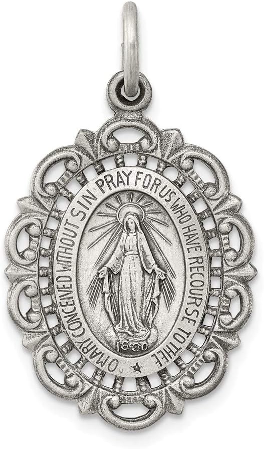 Sterling Silver Antiqued Miraculous Medal
