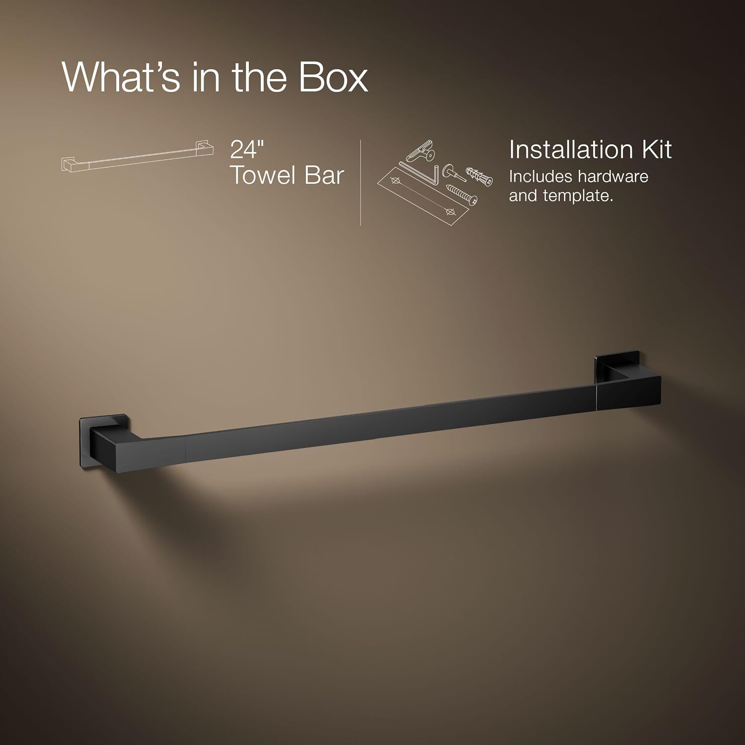 Kohler 26634-BL Honesty® 24' Towel bar, Matte Black