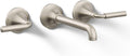 Kohler T26439-4-BN Tone Wall-Mount Bathroom Sink Faucet Set, Bathroom Faucet with Two Lever Handles, Vibrant Brushed Nickel