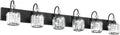 Ralbay Modern 6-Light Black Crystal Vanity Lights for Bathroom - Matte Black Crystal Wall Light Fixtures