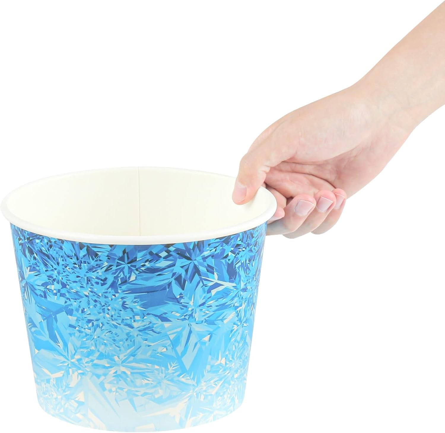 Restaurantware Paper Ice Buckets 100 Count 5 lb Leak-Resistant Disposable Ice Holders for Hotels Insulated Wide Mouth Round Containers for Events and Catering Blue