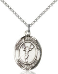 Bonyak Jewelry St. Sebastian - Cheerleading Hand-Crafted Oval Medal Pendant in Sterling Silver