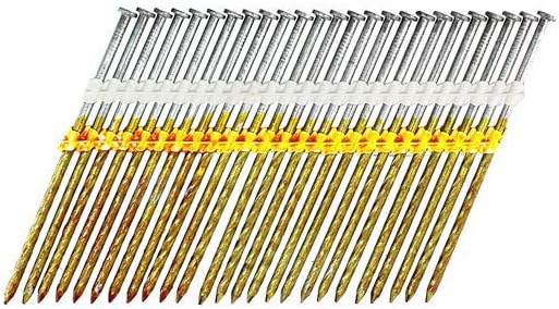 B&C Eagle 518X148HDS/22 Full Round Head 5-1/8' x .148 x 22° Hot Dip Galvanized Screw Shank Plastic Collated Framing Nails (1, 800per Box)